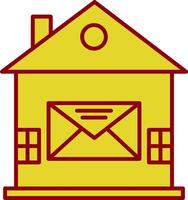 casa correo línea dos color icono vector