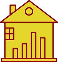 Real Estate Stats Line Two Color Icon vector