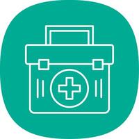 First Aid Kit Line Curve Icon vector