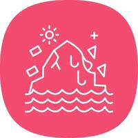 Melting Ice Line Curve Icon vector