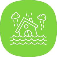 Flood Line Curve Icon vector
