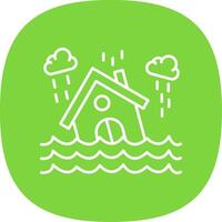 Flood Line Curve Icon vector