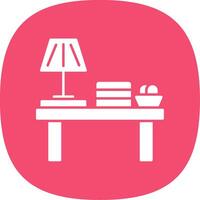Table Lamp Line Two Color Icon vector