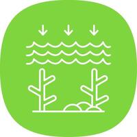 Ocean Acidity Line Curve Icon vector