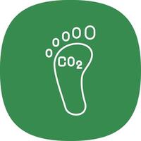 Carbon Footprint Line Curve Icon vector