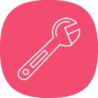 Adjustable Wrench Line Curve Icon vector