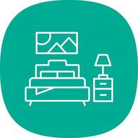 Bedroom Line Curve Icon vector