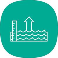 Sea Level Rise Line Curve Icon vector