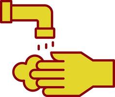 Washing Hands Line Two Color Icon vector