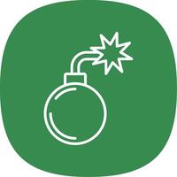 Bomb Line Curve Icon vector