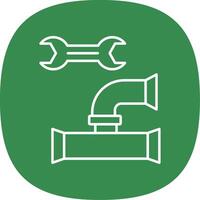 Plumbing Line Curve Icon vector