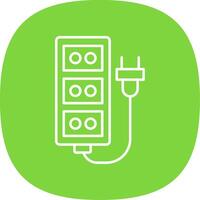 Extension Cord Line Curve Icon vector