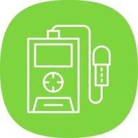 Radiation Detector Line Curve Icon vector