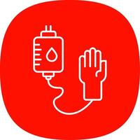 Blood Transfusion Line Curve Icon vector