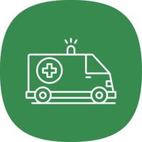 Ambulance Line Curve Icon vector