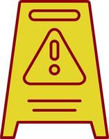 Hazard Sign Line Two Color Icon vector