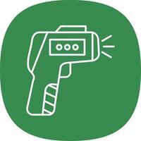 Thermometer Gun Line Curve Icon vector