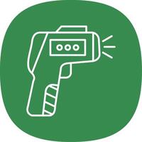 Thermometer Gun Line Curve Icon vector