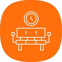 Waiting Room Line Curve Icon vector