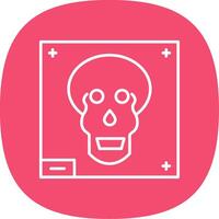 Skull X - ray Line Curve Icon vector