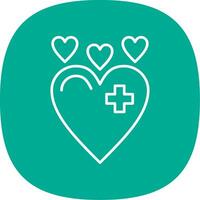Heart Line Curve Icon vector