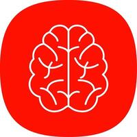 Brain Line Curve Icon vector