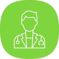 Surgeon Line Curve Icon vector