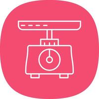 Weighing Scale Line Curve Icon vector