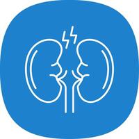 Kidney Line Curve Icon vector