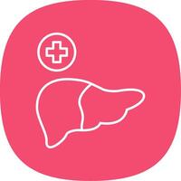 Liver Line Curve Icon vector