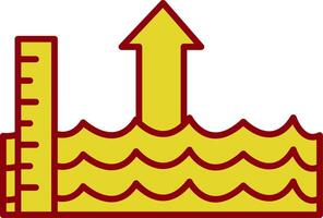 Sea Level Rise Line Two Color Icon vector