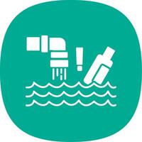 Water Pollution Line Two Color Icon vector