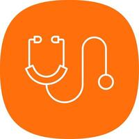 Stethoscope Line Curve Icon vector