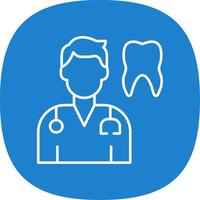 Dentist Line Curve Icon vector