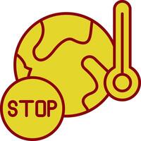 Stop Global Warming Line Two Color Icon vector