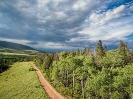 Colorado backcountry road aerial view photo