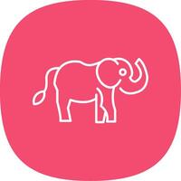 elefante línea curva icono vector