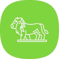 Lion Line Curve Icon vector