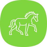 caballo línea curva icono vector