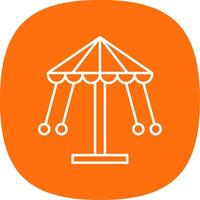 Carousel Cup Line Curve Icon vector