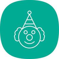 Clown Line Curve Icon vector