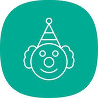 Clown Line Curve Icon vector