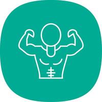 Muscle Man Line Curve Icon vector