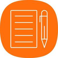 Pen And Paper Line Curve Icon vector