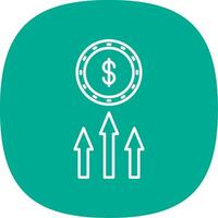 Income Line Curve Icon vector