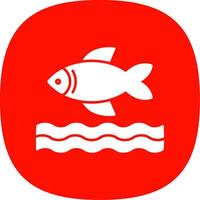 Fish Line Two Color Icon vector