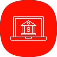 Online Banking Line Curve Icon vector