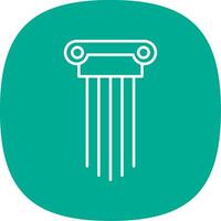 Greek Pillars Line Curve Icon vector