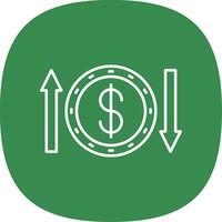 Money Transfer Line Curve Icon vector