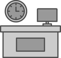 lugar de trabajo relleno icono vector